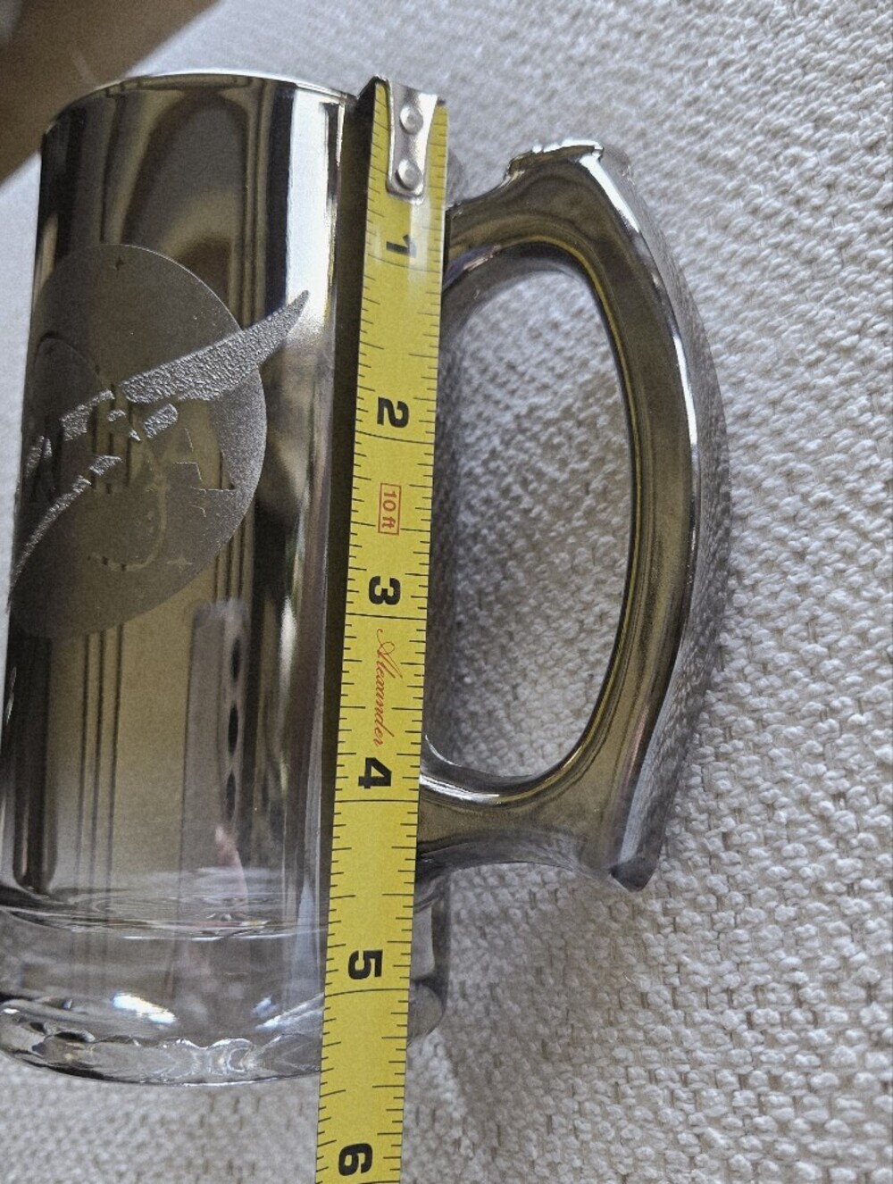 Vintage NASA Kennedy Space Center Space Shuttle Glass Smoke Mug 90s Collect - Picture 2 of 7
